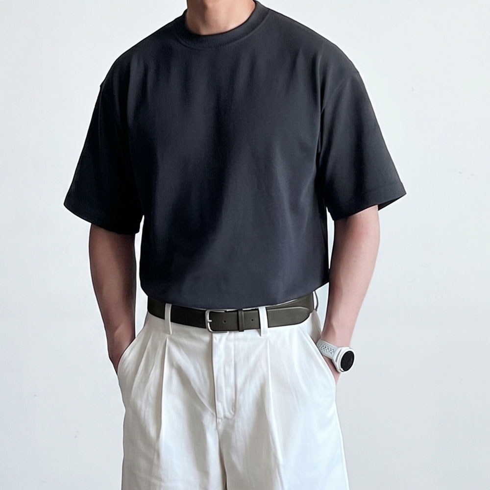 1+1 남자쿨티셔츠 남자오버핏반팔 남자무지반팔티 남자쿨티 - 상세 이미지 3