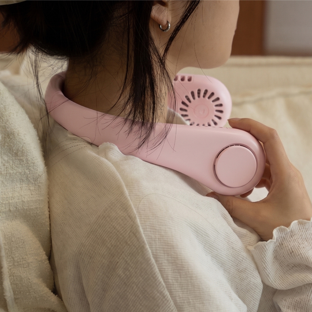 넥밴드 선풍기 아이스 넥쿨러 목 선풍기 날개없는 휴대용 무선 냉각 대용량 핑크 - 상세 이미지 5