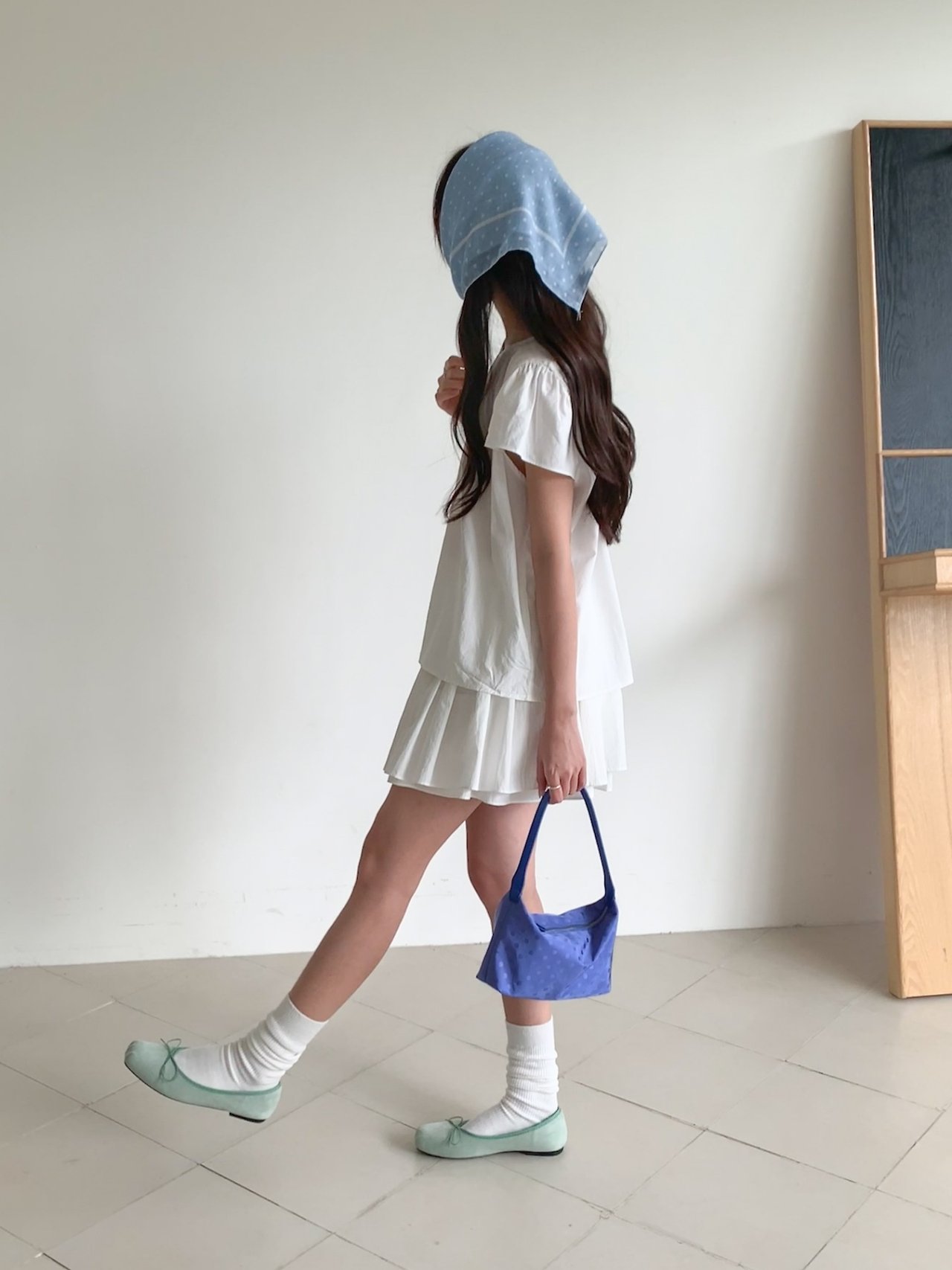 도트 나일론 땡땡이 미니 토트백 숄더가방 이미지 7