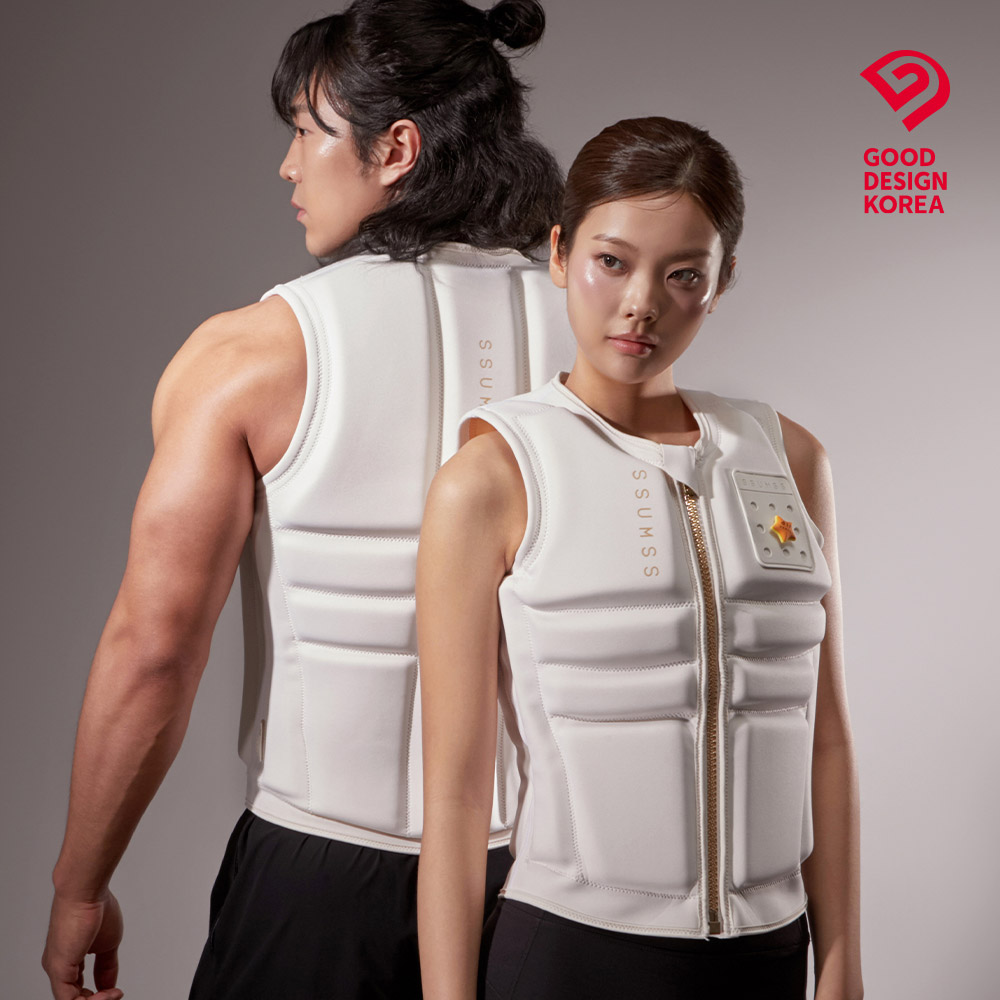 썸쓰 구명조끼 성인 남자 여자 경량 라이프자켓 슬림핏 웨이크베스트 PRO 화이트, 60kg - 상품 이미지