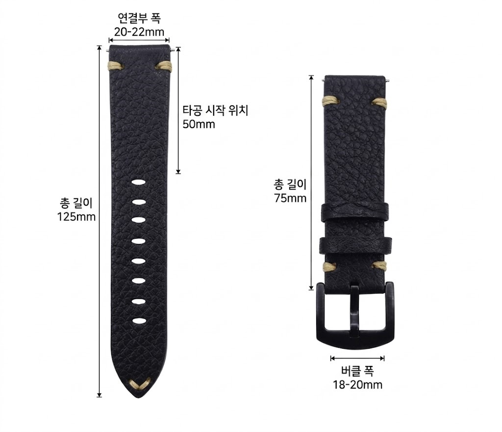 해밀턴 카키필드 재즈마스터 호환시계줄 소가죽 빈티지 스타일 핀 버클타입 이미지 6