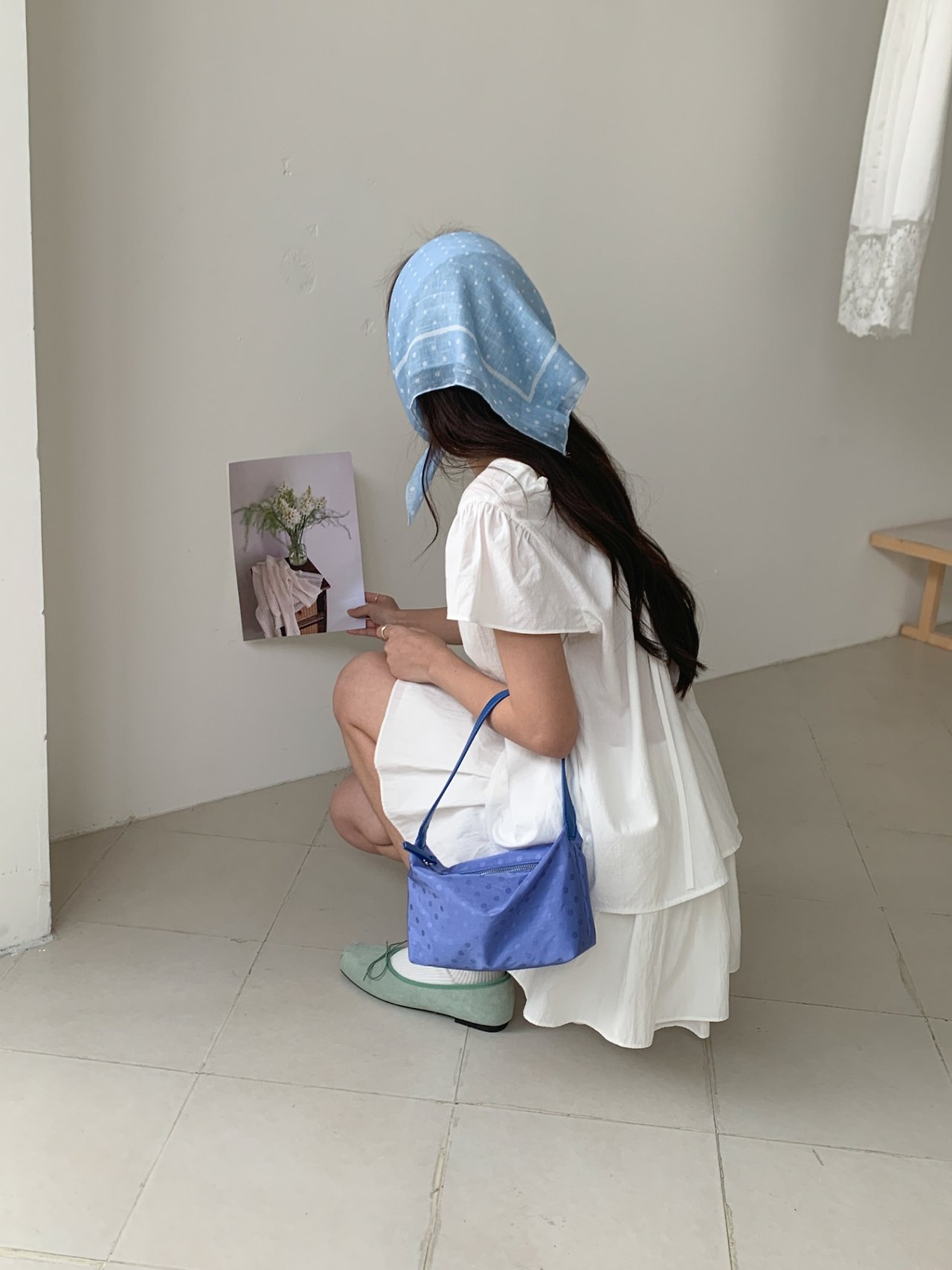 도트 나일론 땡땡이 미니 토트백 숄더가방 이미지 8