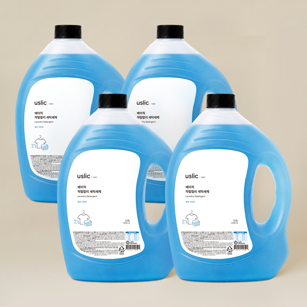 어슬릭 베이직 약알칼리 세탁세제 운동복 빨래 기름때 쉰내제거 2.5L, 4개 - 상품 이미지