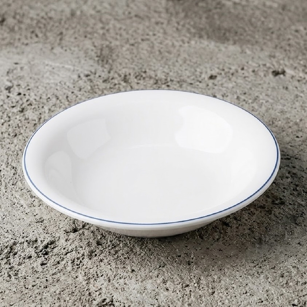 라인 멜라민 업소용 분식 뷔페 돈까스 분식집 그릇 접시 16.4cm, 옥돌 - 상품 이미지