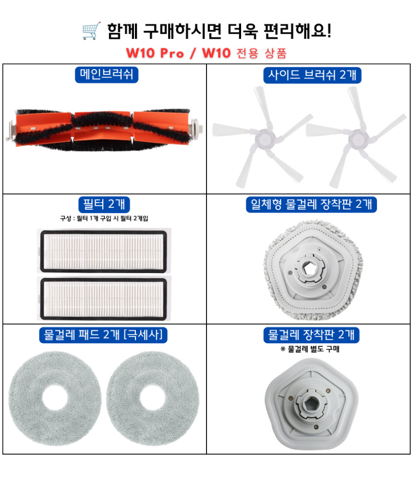 샤오미 드리미 W10 Pro 소모품 물걸레 일체형 2EA 판매처 상세 정보 이미지 4