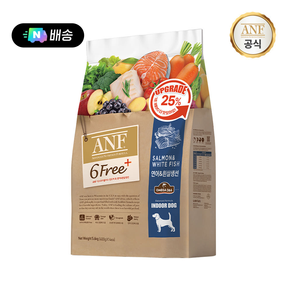 [N배송] ANF 식스프리플러스 인도어 독 연어&흰살생선 5.6kg