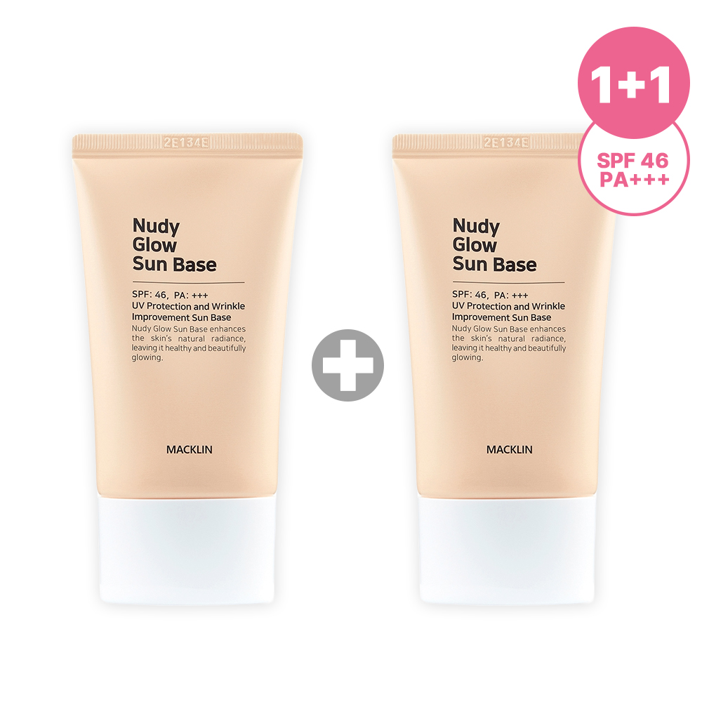 1+1 맥클린 누디글로우 파데프리 톤업선크림 SPF 46 PA+++ 50ml - 상품 이미지