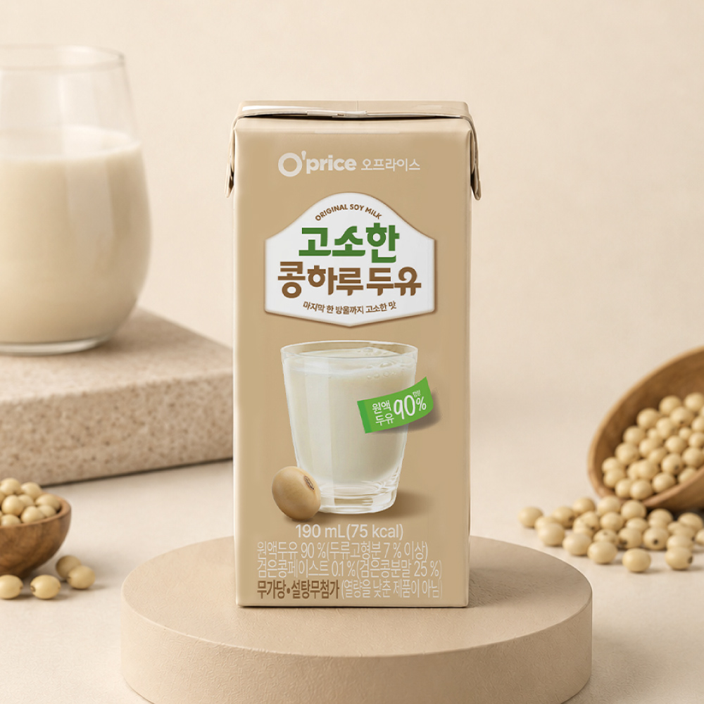 오프라이스 무설탕 고소한 콩하루 두유 190ml 20개 무가당 - 상세 이미지 2