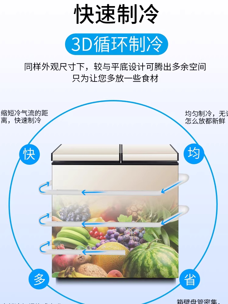소형 냉장고 과일 채소 야채 용품 생선 육류 신선 식품 보관함 119L - 상세 이미지 2