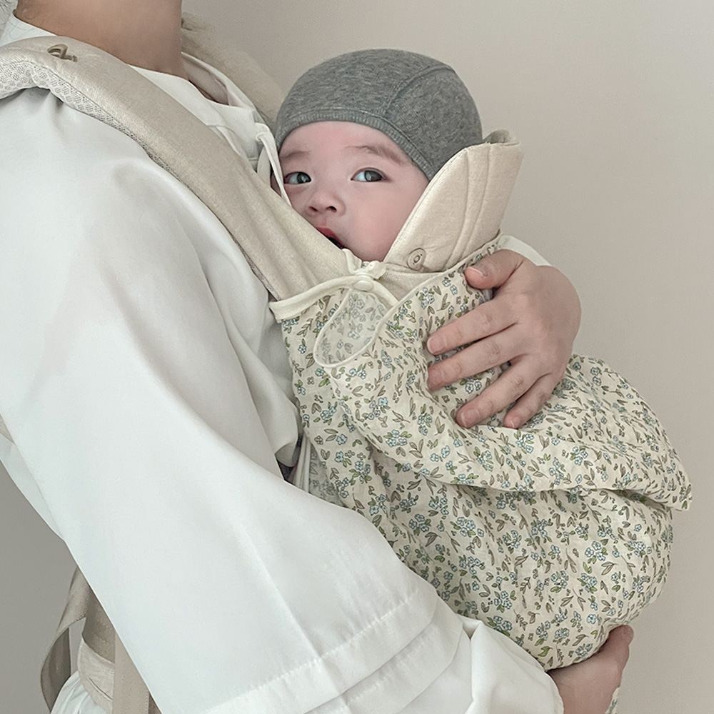 올포홈 인견 여름 아기띠 블랭킷 유아 아기띠 햇빛 가리개 테디하트 - 상세 이미지 3