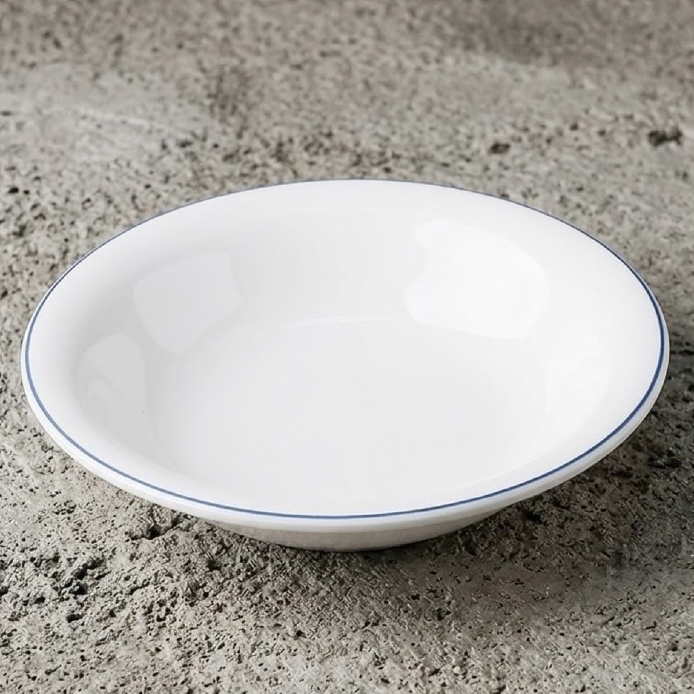 라인 멜라민 업소용 분식 뷔페 돈까스 분식집 그릇 접시 19cm, 옥돌 - 상품 이미지