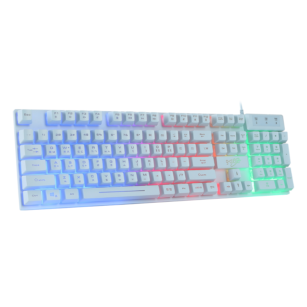 슈퍼히어로 G3 Plus 104키 레인보우 LED 게이밍 키보드 스카이블루, 멤브레인 - 상세 이미지 2