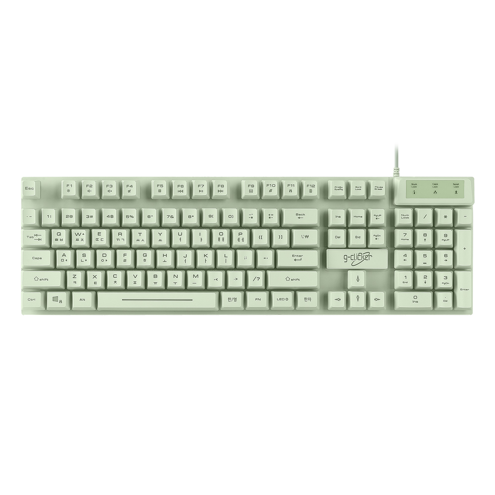 슈퍼히어로 G3 Plus 104키 레인보우 LED 게이밍 키보드 그린, 멤브레인 - 상세 이미지 4