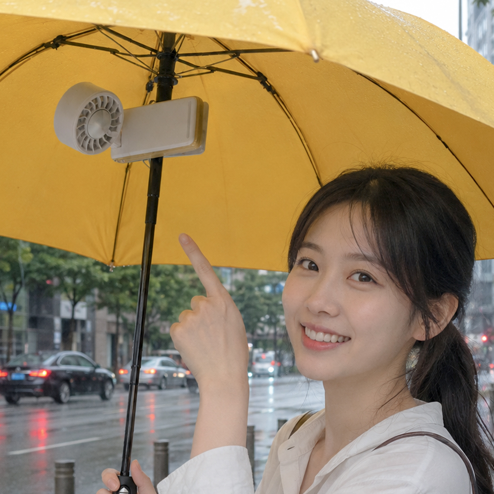 아모란나 얼음바람 휴대용 선풍기 클립형 우산 양산 부착형 냉각 BLDC 미니 핸디 손풍기 - 상세 이미지 3