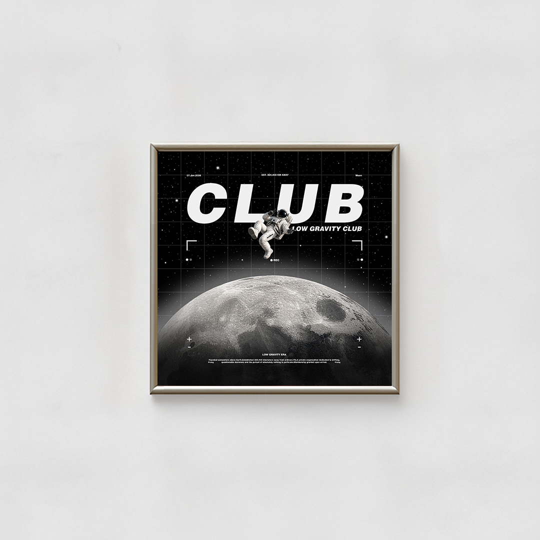 [30] 애시드로우 정사각형액자 LOW GRAVITY CLUB [300x300mm] - 상품 이미지