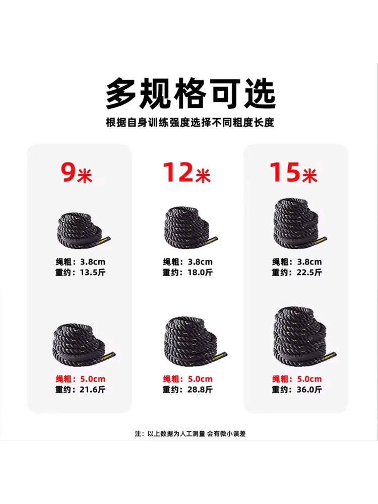 크로스핏 짐로프 헬스장 배틀 밧줄 외줄타기 운동 로프 9m 이미지 6