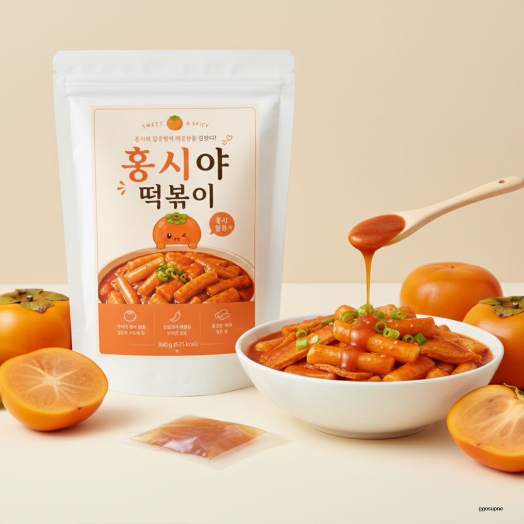 꼬숩네 5분컷 간편하고 맛있는 홍시 떡볶이 감바스 오징어볶음 배달 밀키트 3종 홈파티 홈쿡 이미지 6