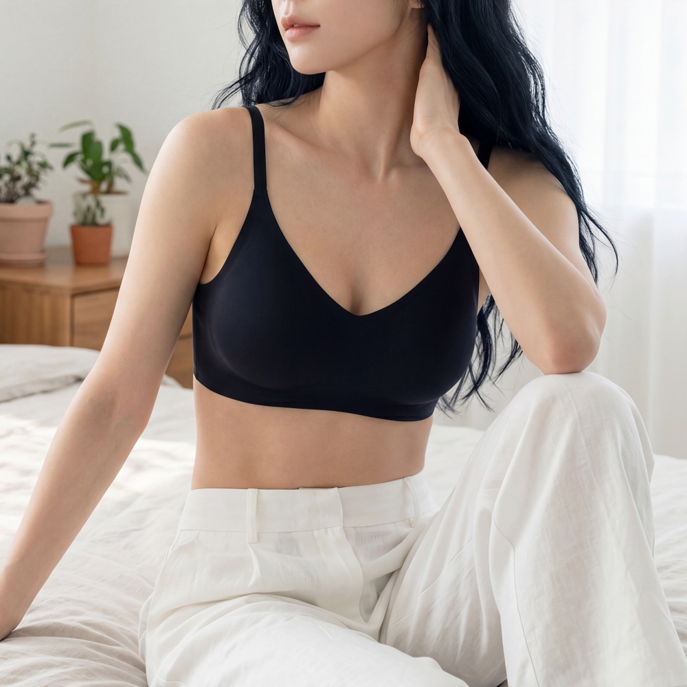 여름 쿨터치 메쉬 심리스 노와이어 브라 일체형 고정패드 노라인 - 상세 이미지 2