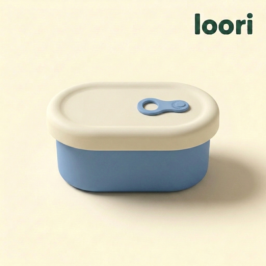 국산 실리콘 밥팩 밀폐 냉동밥보관 반찬통 스팀홀 소분 용기 500ml, 블루, 1개 - 상품 이미지