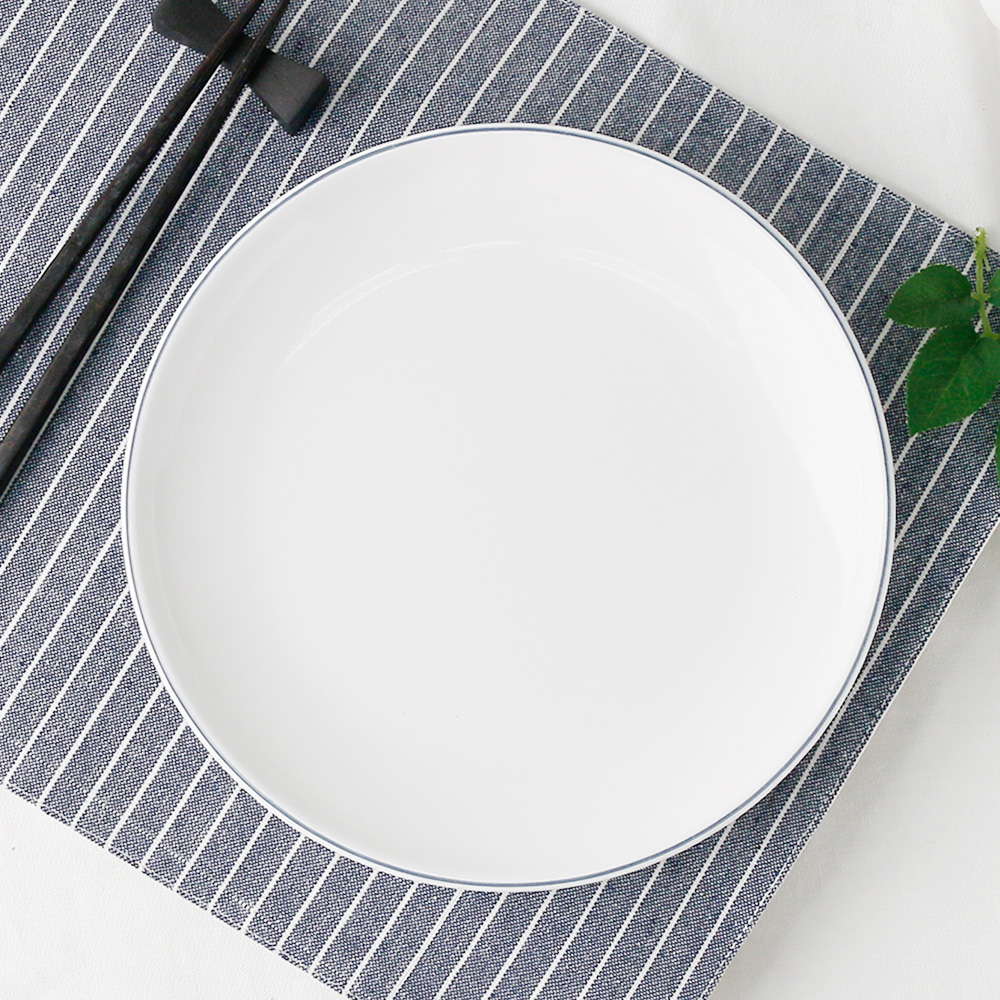 라인 멜라민 업소용 분식 뷔페 돈까스 분식집 그릇 접시 22.7cm, 한식 원형 - 상세 이미지 2