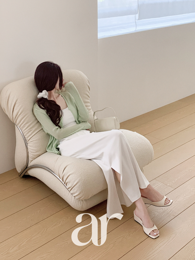 코튼 스판 슬릿 밴딩 맥시 롱 스커트 sk7851 - 상세 이미지 5