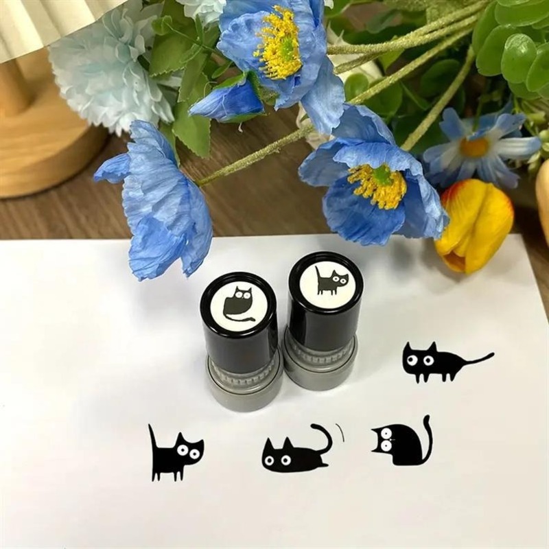 고양이 다꾸 스탬프 도장 미니 귀여운 도장 다이어리 꾸미기 다꾸용품 사무용품 문구 스템프 - 상세 이미지 3