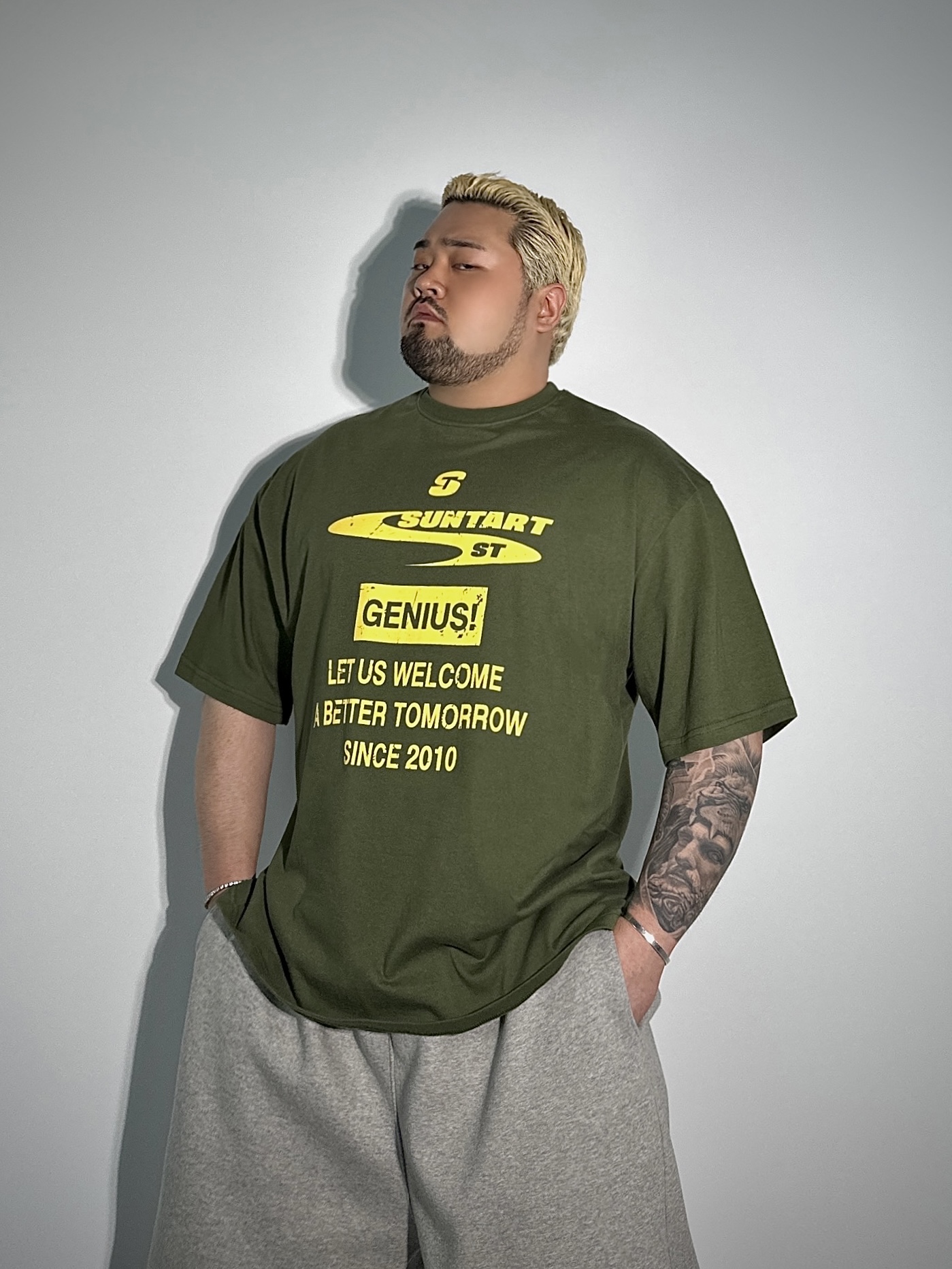 1+1 지니어스 반팔티 3COLOR 빅사이즈 박스핏 루즈핏 티셔츠 에이오알닷 - 상세 이미지 5