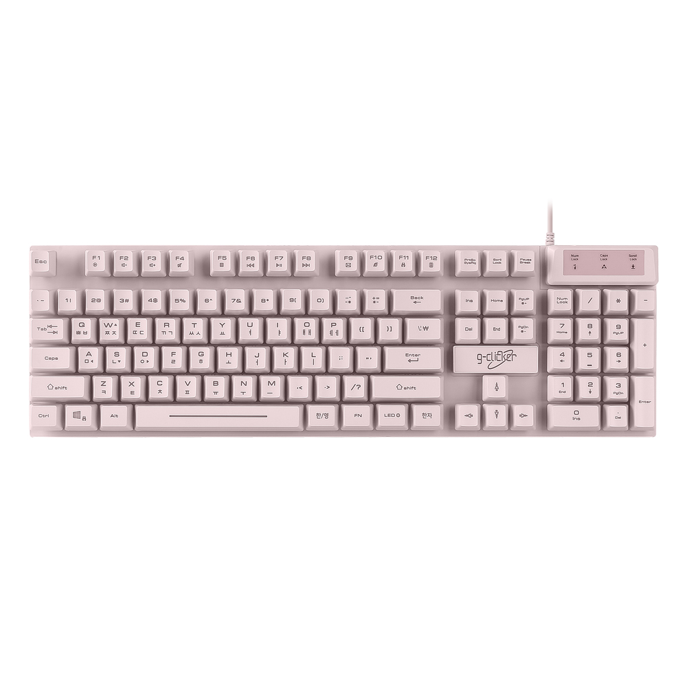 슈퍼히어로 G3 Plus 104키 레인보우 LED 게이밍 키보드 핑크, 멤브레인 - 상세 이미지 4
