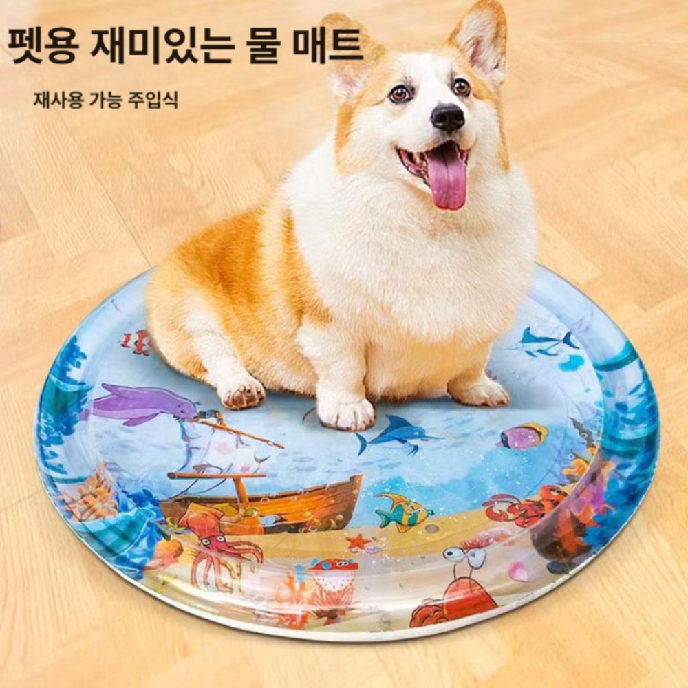 애완동물 고양이 물수 아이스매트 여름 쿨매트 두꺼운 방석 Ocean - 100cm(펌프 포함) - 상세 이미지 2