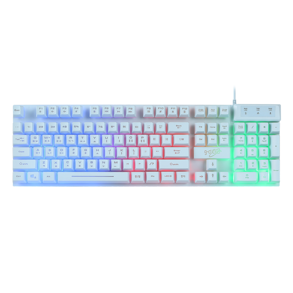 슈퍼히어로 G3 Plus 104키 레인보우 LED 게이밍 키보드 스카이블루, 멤브레인 - 상품 이미지