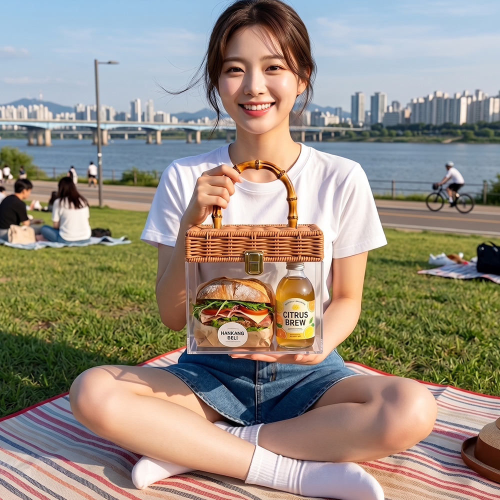 라탄 구디백 답례품 아크릴 투명 선물상자 럭셔리 고급 포장 선물박스 토트백 이미지 6