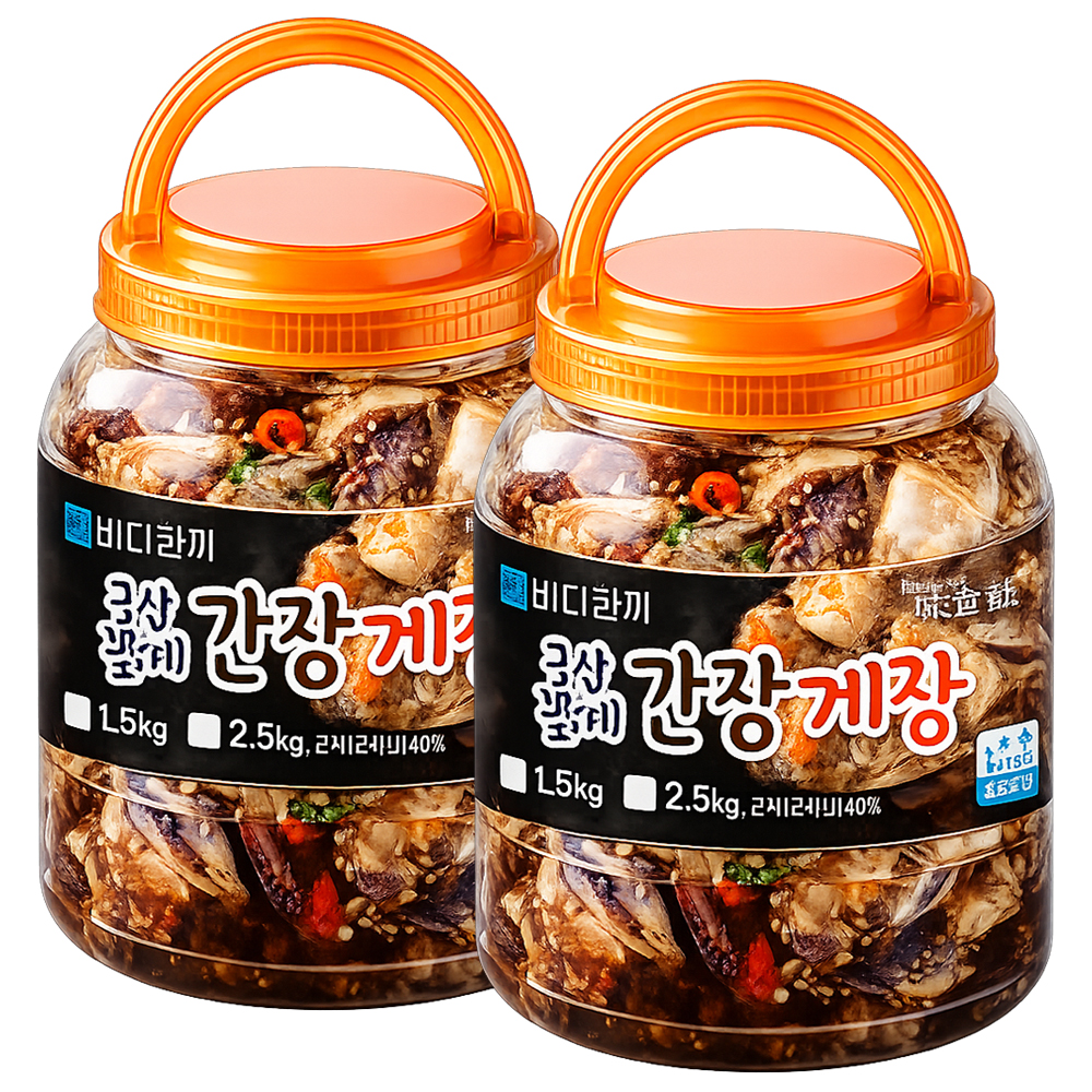 바다한끼 살 많은 국내산 꽃게 간장게장 2.5Kgx2개 간장 게장 양념 꽃게장 밥도둑 반찬 - 상품 이미지