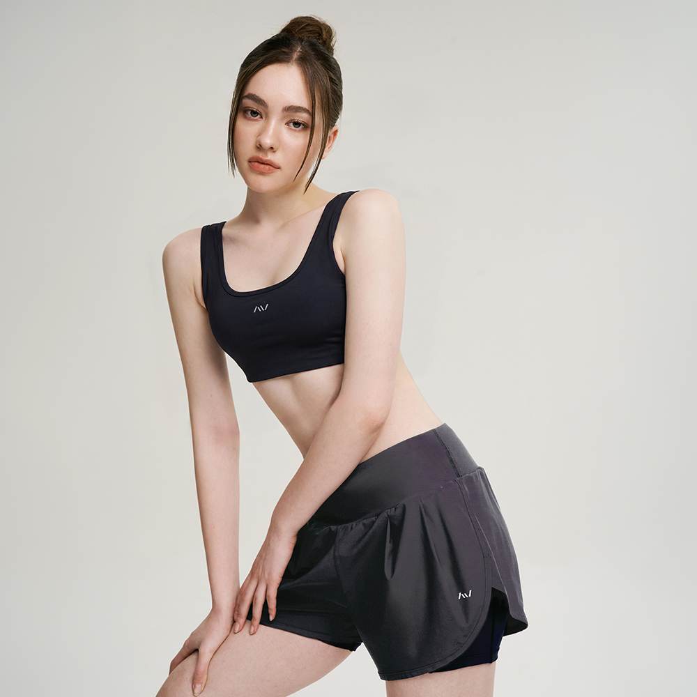 [슈퍼특가] 남자 여성 2in1 워터레깅스 래쉬가드 수영복 반바지 러닝 팬츠 블랙 이미지 6