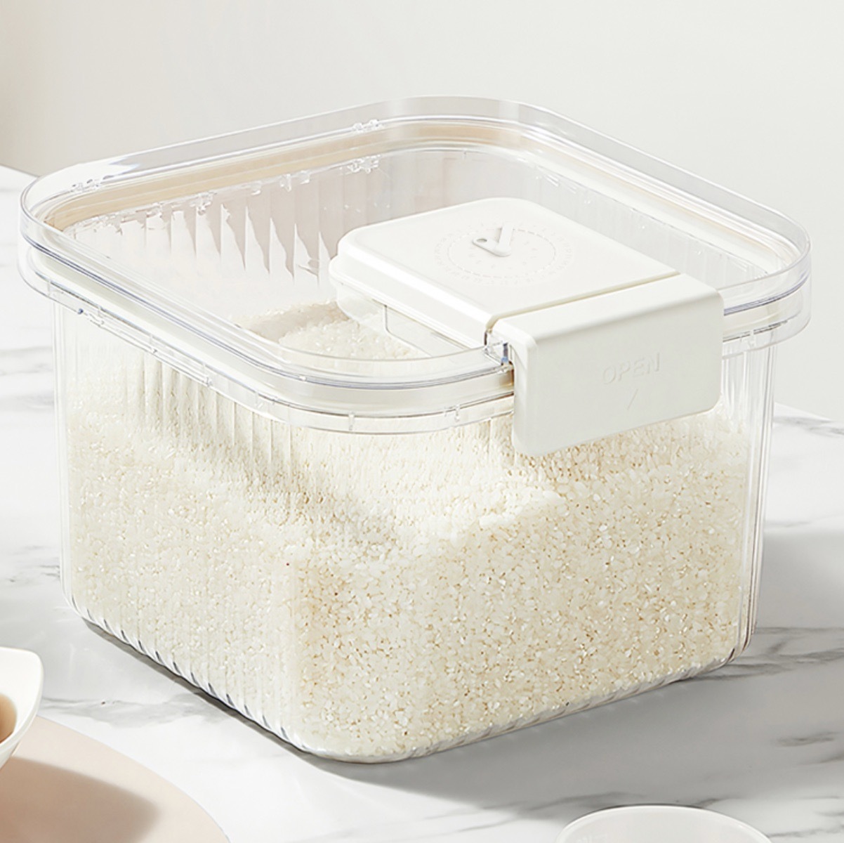 밀폐투명쌀통 날짜표시쌀보관함 곡물보관통 5kg - 상품 이미지