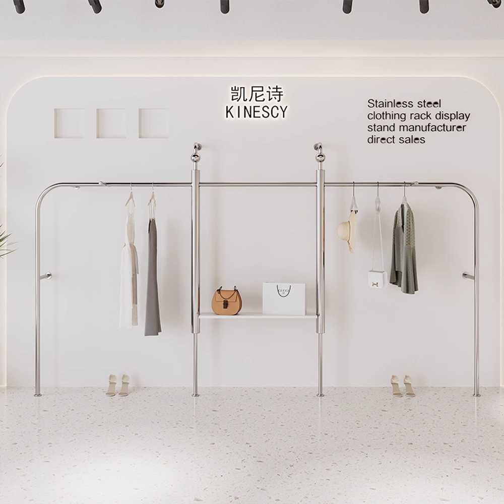 타원형 행거 매장 옷가게 진열대 스탠딩 디스플레이 100x130cm - 상세 이미지 3