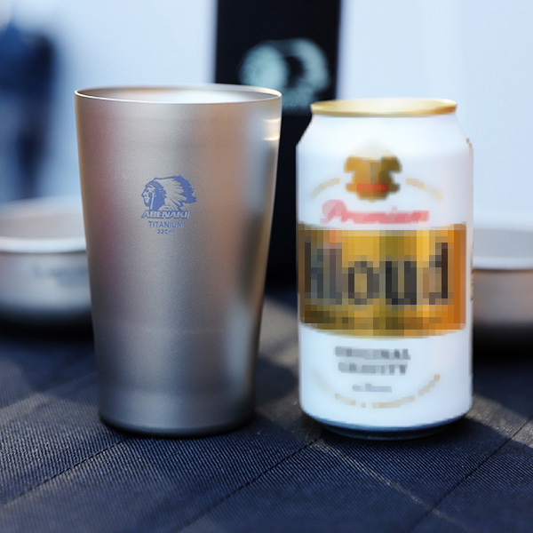 아베나키 티타늄 더블월 캠핑 비어컵 320ml 보온 보냉 이미지 6