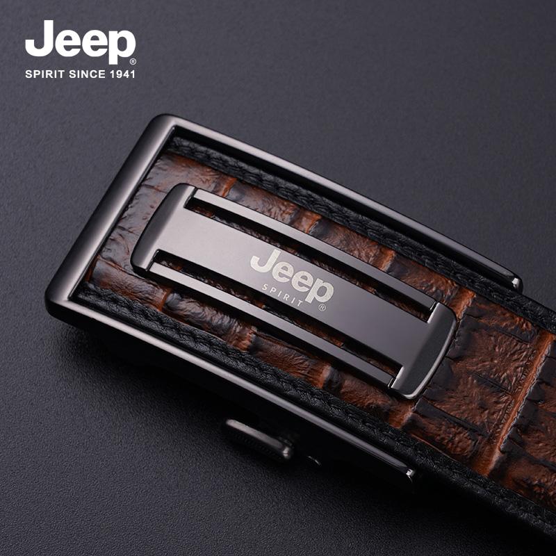 JEEP 악어무늬 소가죽 벨트 3.5cm 남성 비지니스 패션 허리띠 스트랩 정장 - 상세 이미지 4