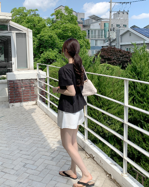 [made] 릴리 브이넥 타이 블라우스 하객룩 여름 TS163 이미지 8