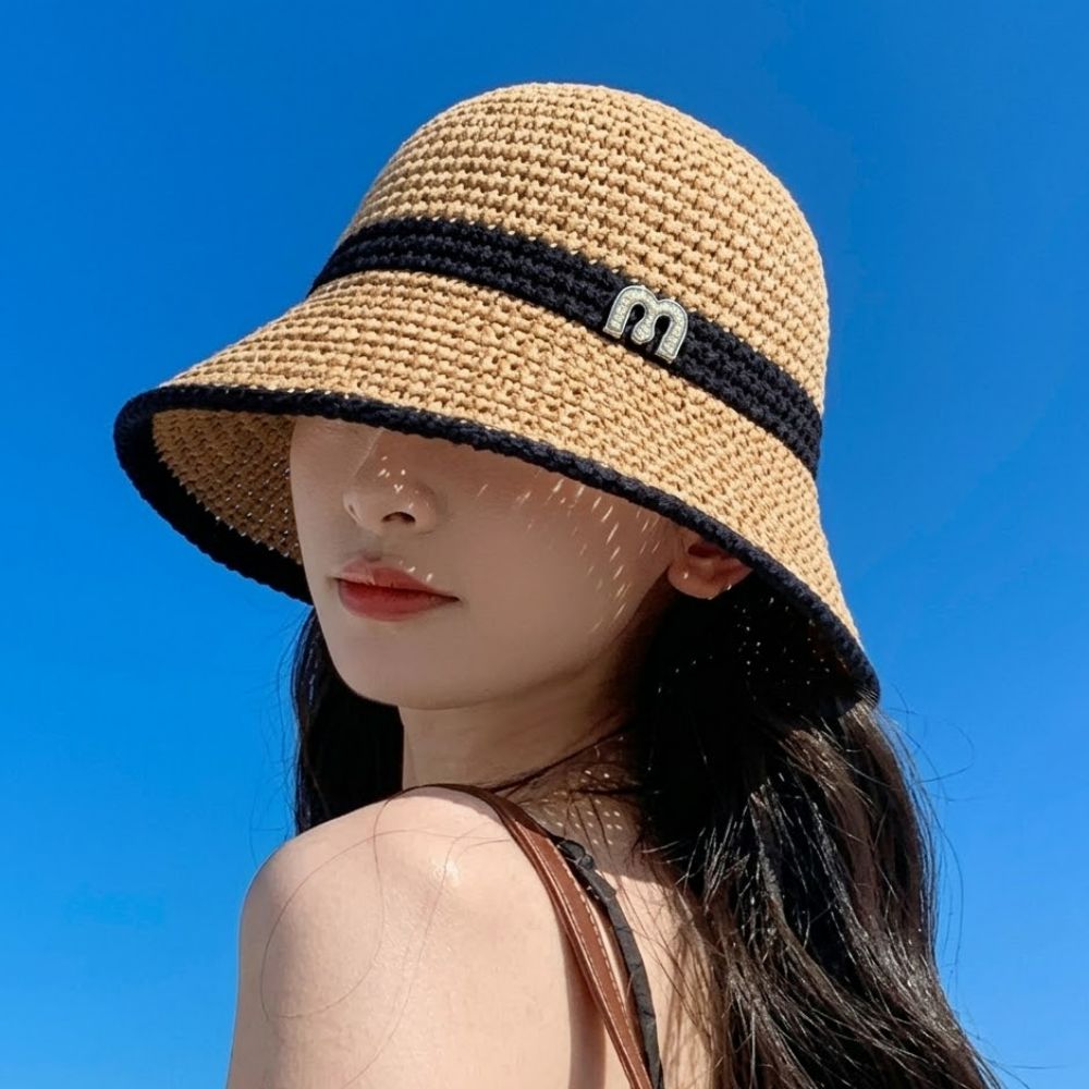 여성창모자 라탄썬캡 햇빛가리는모자 창넓은 접이식썬캡 - 상세 이미지 3