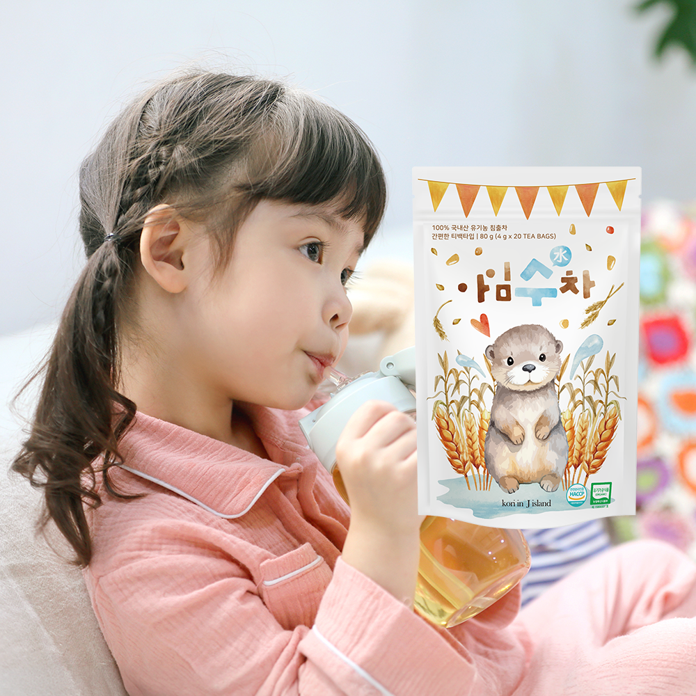 코리인제이아일랜드 아임수차 아기보리차 유기농보리차 옥수수차 아기물 곡물차 티백 국산 - 상품 이미지