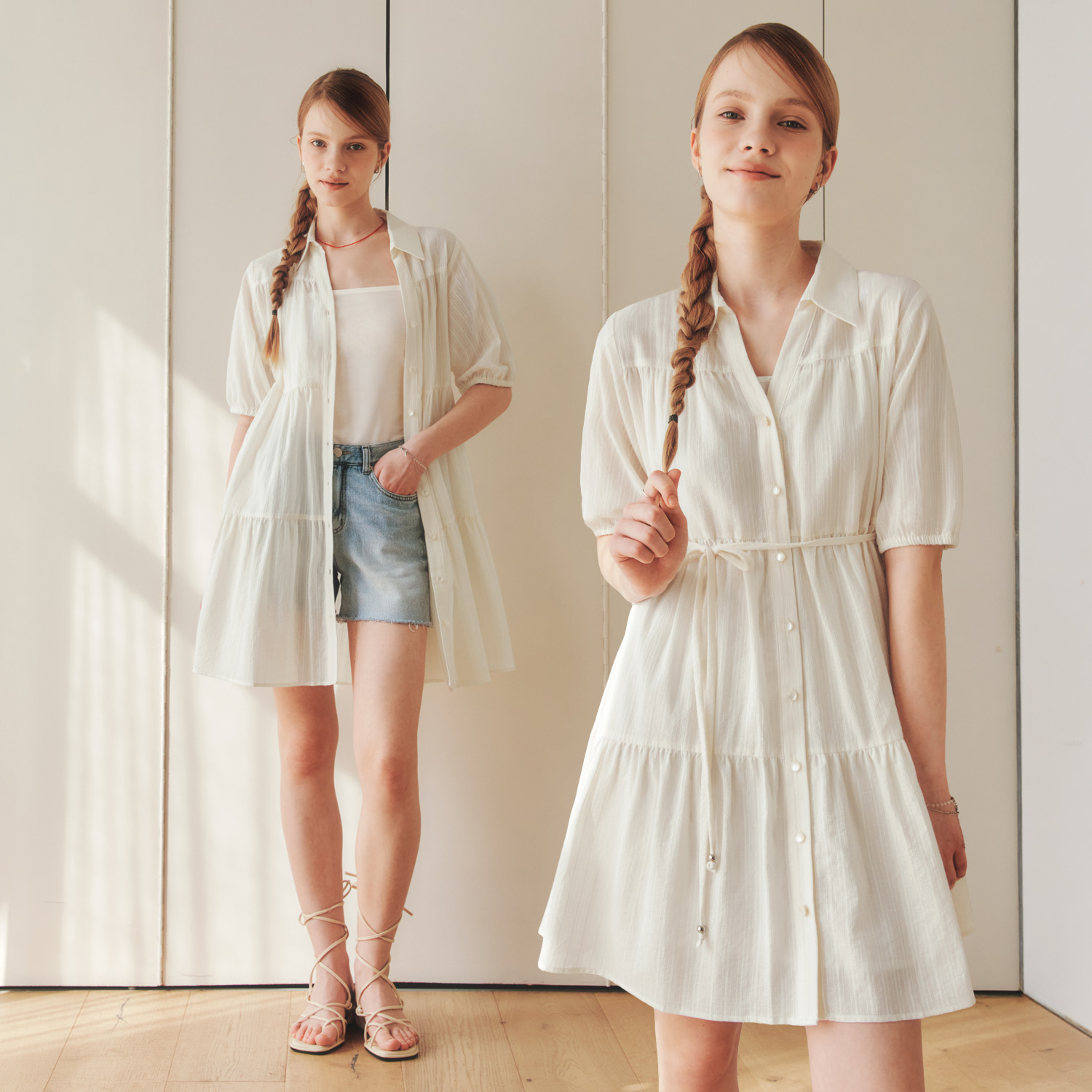 네이버 소프트 셔츠 원피스 SOFT SHIRT ONE-PIECE