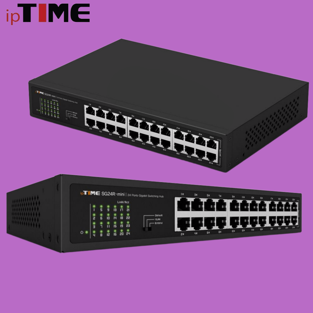 ipTime 미니 스위칭허브 24포트 SG24R-mini 기가 인터넷 분배기 소호 사무실 - 상품 이미지