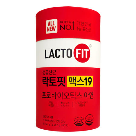 종근당건강 락토핏 맥스19 60포 1통 (2개월분) 유산균 프로바이오틱스 아연