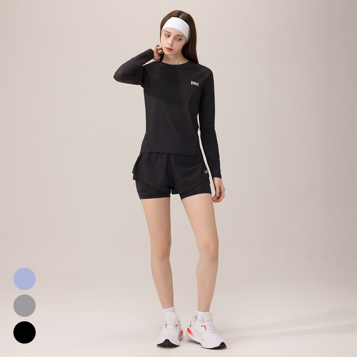 에버라스트 여성 래쉬가드 세트 러닝크루 노브라티+워터레깅스 - 상세 이미지 5