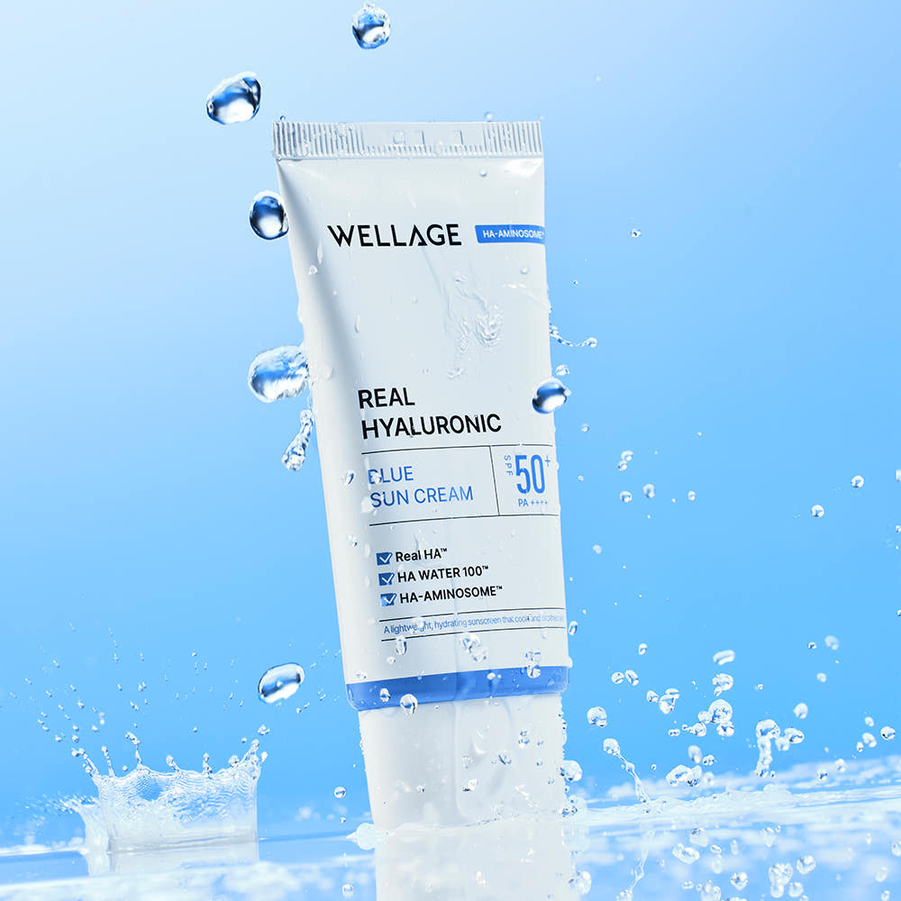 웰라쥬 리얼 히알루로닉 블루 선크림 50ml (SPF50+/PA++++) / 급속쿨링 수분 진정 (+수딩크림 20ml 증정) - 상세 이미지 5