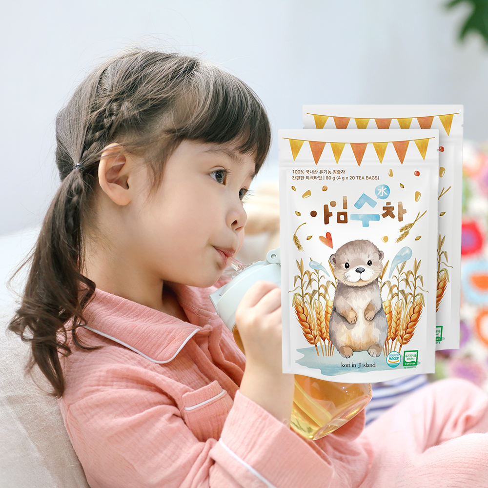 코리인제이아일랜드 아임수차 아기보리차 유기농보리차 옥수수차 아기물 곡물차 티백 국산 2봉 - 상품 이미지