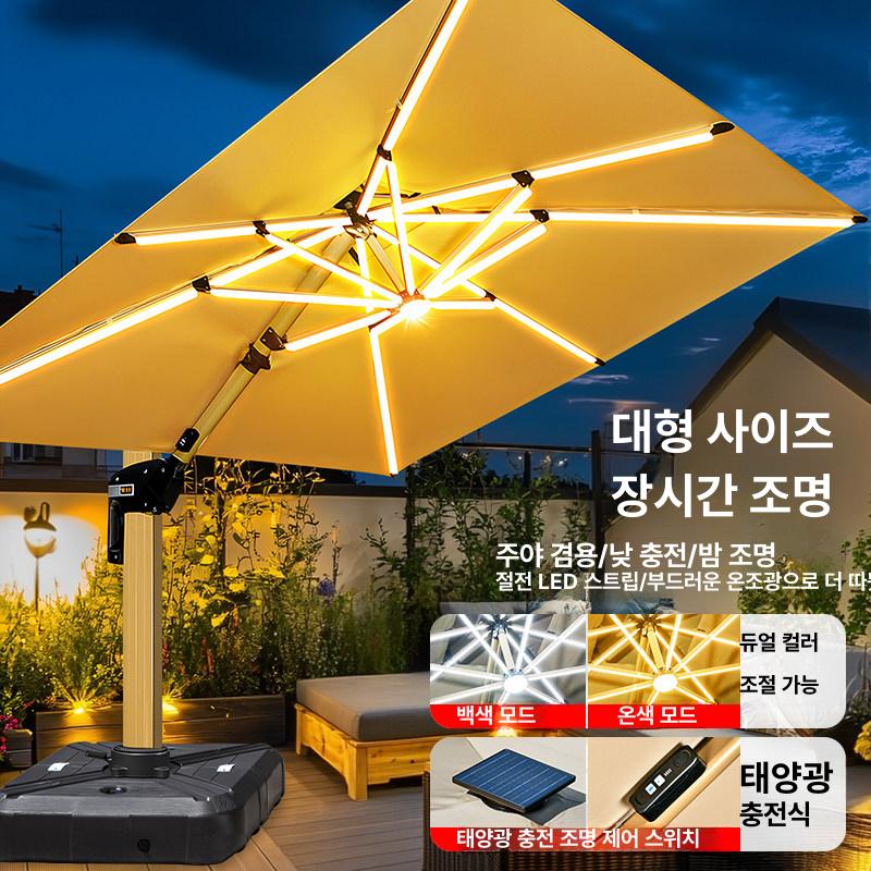 태양광 차광막 야외 정원 테라스 로마형 그늘막 썬쉐이드 햇빛가리개 원마오 8 A LED 3m 150kg - 상세 이미지 3