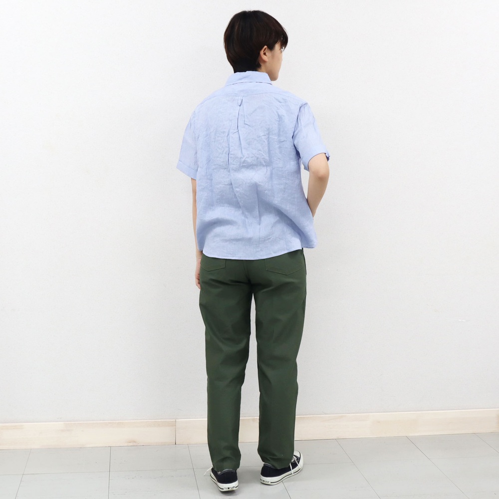 단톤 린넨 라운드카라 반팔셔츠 여성 화이트 베이지 차콜 스카이 DT-B0283 FL 이미지 6