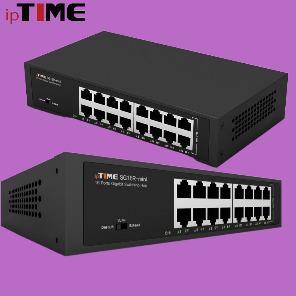 ipTime 미니 스위칭허브 16포트 SG16R-mini 기가 인터넷 분배기 사무실 - 상품 이미지