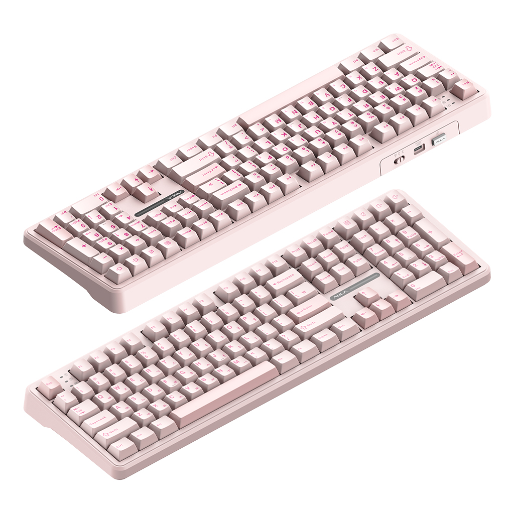 AULA F108 유무선 독거미 한글 기계식 키보드 펀키스 국내 정품 블러쉬 핑크, LEOBOG 세이야축 - 상세 이미지 3